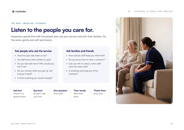 Kit page 8: Listening to people and families
