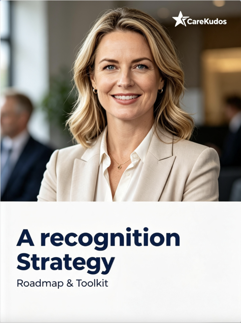 A Recognition Strategy Roadmap and Toolkit by CareKudos – six worksheets for choosing a recognition platform: Self-Assessment, Stakeholder Mapping, Vendor Scorecard, Evaluation Checklist, ROI Calculator, and Business Case Template